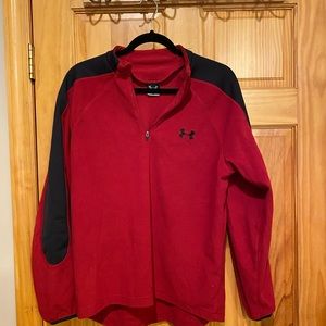 UnderArmour red and black fleece top
